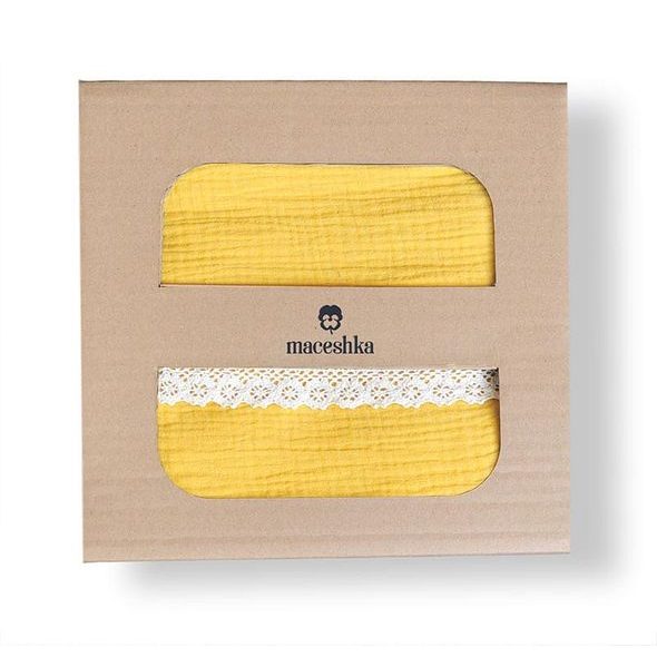 MACESHKA MUŠELÍNOVÉ POVLEČENÍ NATURE S OZDOBNÝM OKRAJEM - POVLEČENÍ DO POSTÝLKY - SPINKÁNÍ