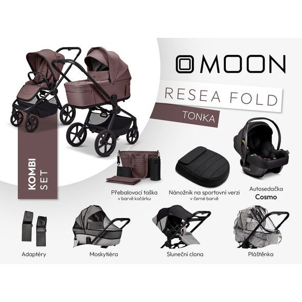 MOON RESEA FOLD KOMBI SET - TONKA - KOMBINACE S PŘÍSLUŠENSTVÍM - KOČÁRKY A PŘÍSLUŠENSTVÍ