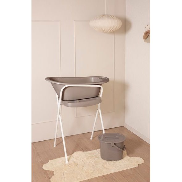 BEBE-JOU KOVOVÝ STOJAN CLICK NA VANIČKU BÉBÉ-JOU 103 CM CHALK BROWN/FARM FRIENDS - STOJÁNKY NA VANIČKY - KOUPÁNÍ A ZDRAVÍ