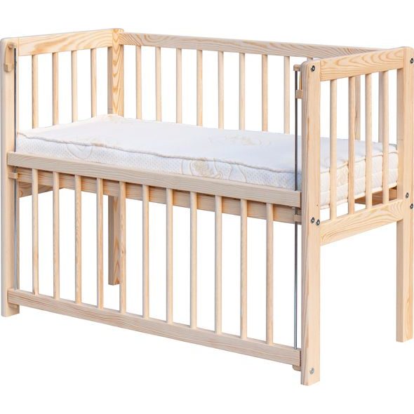 SCARLETT PŘÍSTAVNÍ DĚTSKÁ POSTÝLKA K POSTELI RODIČŮ - PŘÍRODNÍ ECO - 90X41CM - K RODIČOVSKÉ POSTELI - SPINKÁNÍ