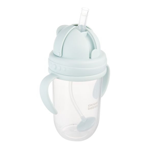 CANPOL BABIES HRNEČEK NEVYLÉVACÍ SE SLÁMKOU A ZÁVAŽÍM 270ML ZELENÝ - DĚTSKÉ HRNEČKY - KRMENÍ