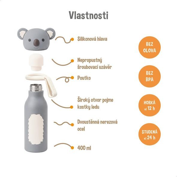 ZAZU DĚTSKÁ TERMOLÁHEV 400 ML - KOALA - TERMOOBALY A TERMOSKY - KRMENÍ