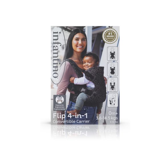 INFANTINO NOSÍTKO FLIP 4V1 CONVERTIBLE LEOPARD BLACK - NOSÍTKA - NOŠENÍ & SPORT