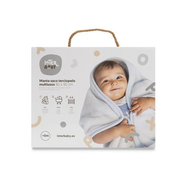 INTERBABY DEKA MEDVÍDEK 80X90 - MODRÁ - DĚTSKÉ DEKY PRO MIMINKA - SPINKÁNÍ