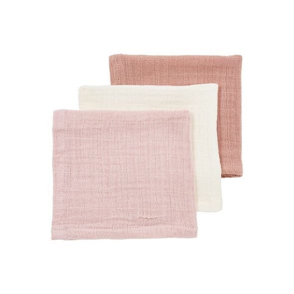 MEYCO MUŠELÍNOVÁ PLENA-ŽÍNKA 3-BALENÍ - SOFT ROSE/ROSE/NATURAL - LÁTKOVÉ PLENY ALL IN ONE - PŘEBALOVÁNÍ