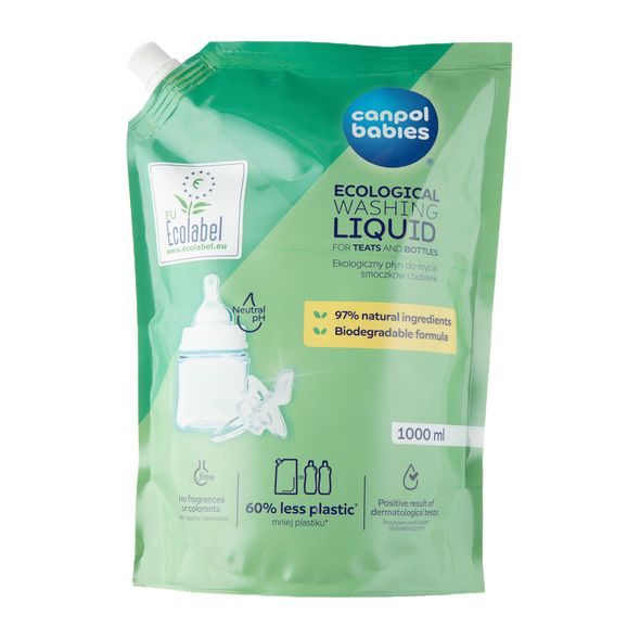 CANPOL BABIES NÁHRADNÍ NÁPLŇ MYCÍ PROSTŘEDEK NA KOJENECKÉ LAHVE A SAVIČKY 1 000ML - DĚTSKÉ PRACÍ A MYCÍ PROSTŘEDKY - KOUPÁNÍ A ZDRAVÍ