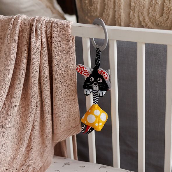 BABYONO HRAČKA ZÁVĚSNÁ KONTRASTNÍ NA C KROUŽKU MOUSE 0 M+ - HRAČKY K ZAVĚŠENÍ - PRO DĚTI