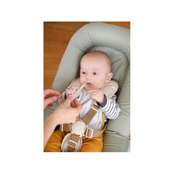 BEABA PRVNÍ TRÉNOVACÍ LŽIČKY SILIKONOVÉ TERRACOTTA / VELVET GREY - LŽIČKY A PŘÍBORY - KRMENÍ