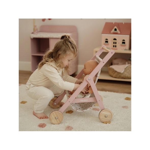 LITTLE DUTCH KOČÁREK PRO PANENKY GOLFKY DŘEVĚNÉ PINK - LITTLE DUTCH - PRO DĚTI