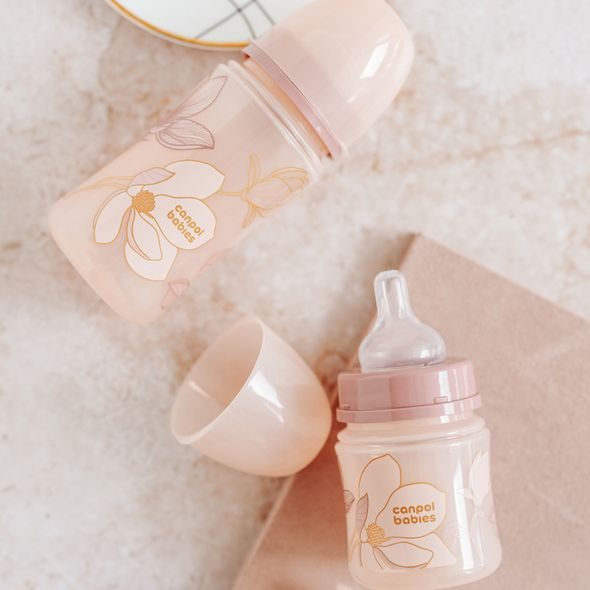 CANPOL BABIES ANTIKOLIKOVÁ LAHEV EASYSTART GOLD 240 ML RŮŽOVÁ - KOJENECKÉ LAHVE - KRMENÍ
