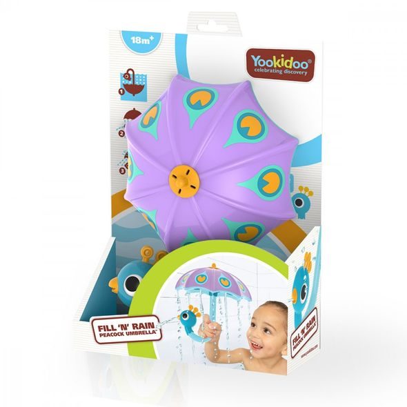 YOOKIDOO PAVÍ DEŠTNÍK FIALOVÝ - HRAČKY DO VANY - PRO DĚTI