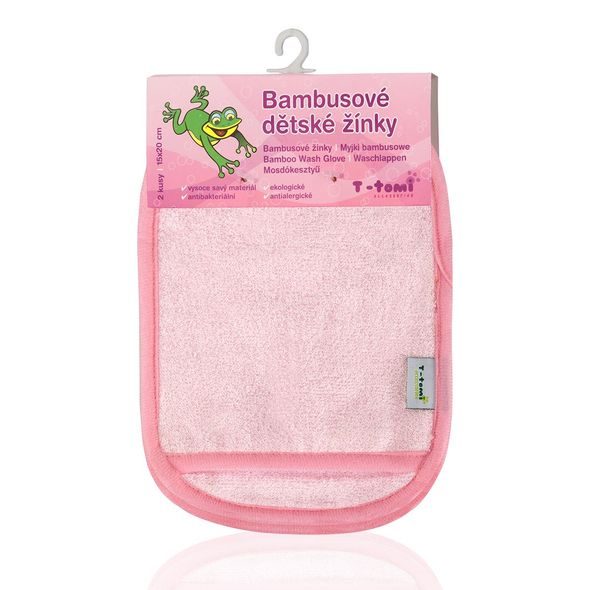 T-TOMI KOUPACÍ ŽÍNKY - RUKAVICE PINK - WHITE ST - ŽÍNKY A HOUBIČKY - KOUPÁNÍ A ZDRAVÍ