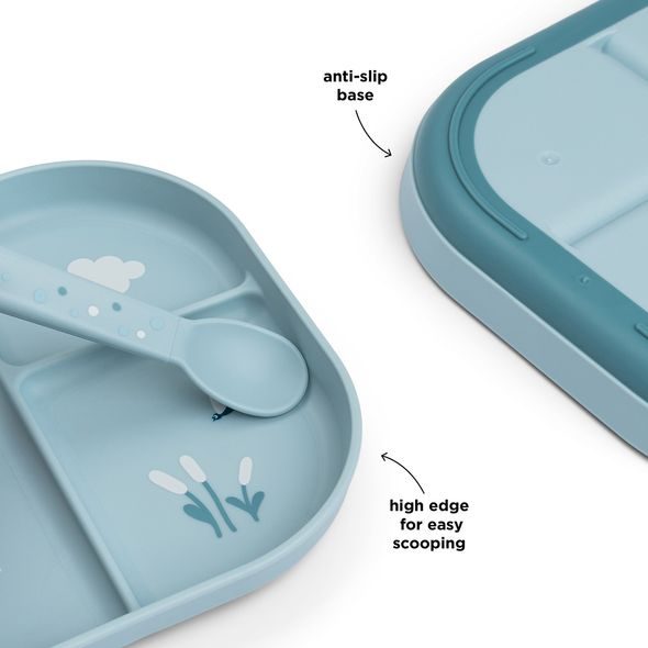 DONE BY DEER FOODIE DĚLENÝ TALÍŘ ELPHEE MODRÝ - MISKY, TALÍŘKY A PODLOŽKY - KRMENÍ