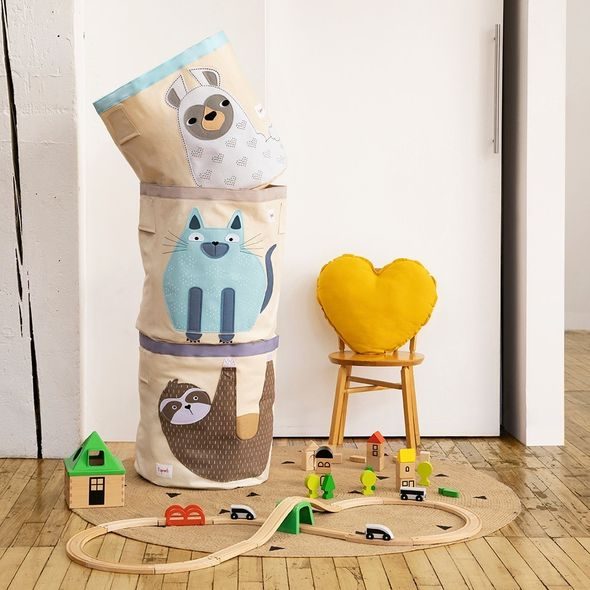 3 SPROUTS KOŠ NA HRAČKY CAT BLUE - BOXY NA HRAČKY - SPINKÁNÍ