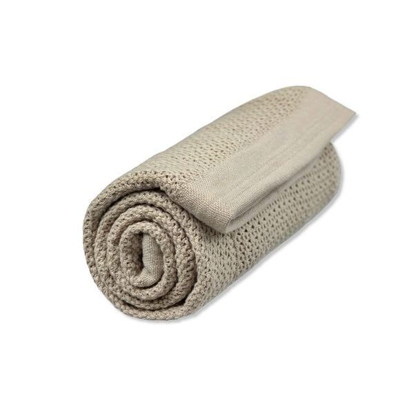 VINTER & BLOOM DEKA SOFT GRID ORGANIC PEBBLE GREIGE - DĚTSKÉ DEKY PRO MIMINKA - SPINKÁNÍ