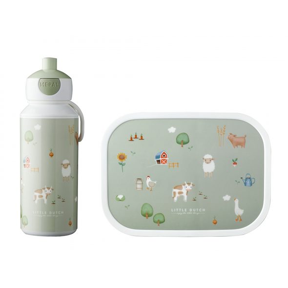 LITTLE DUTCH SVAČINOVÝ SET (LÁHEV 400ML+BOX+BOX NA OVOCE) FARMA - SPORTOVNÍ LAHVE - KRMENÍ