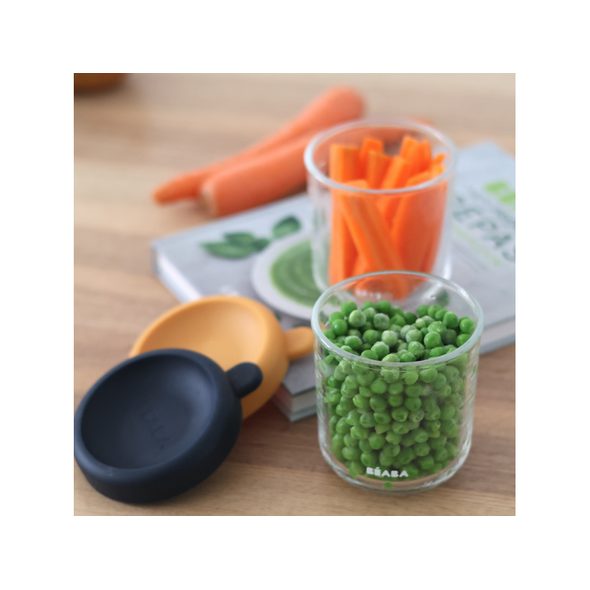 BEABA KELÍMKY NA JÍDLO SKLENĚNÉ 2X 250 ML BLUE ORANGE - USKLADNĚNÍ JÍDLA - KRMENÍ