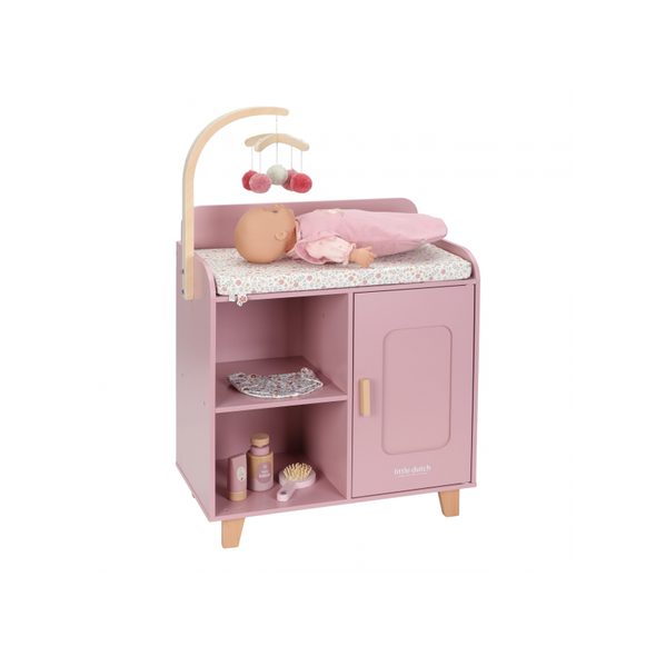 LITTLE DUTCH PŘEBALOVACÍ PULT PRO PANENKY DŘEVĚNÝ SOFT FLOWERS - LITTLE DUTCH - PRO DĚTI