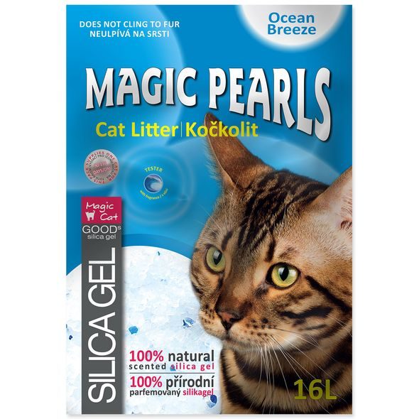 KOČKOLIT MAGIC PEARLS OCEAN BREEZE 16L - SILIKÁTOVÉ STELIVO PRO KOČKY - CHOVATELSKÉ POTŘEBY MALVÍKZOO