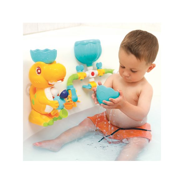 LUDI VODNÍ MLÝNEK S POTRUBÍM DINOSAURUS - HRAČKY DO VANY - PRO DĚTI