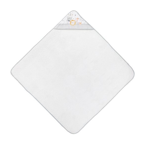 INTERBABY OSUŠKA FROTÉ SAFARI BÍLÁ ŠEDÝ LEM - OSUŠKY A DĚTSKÉ ŽUPANY - KOUPÁNÍ A ZDRAVÍ