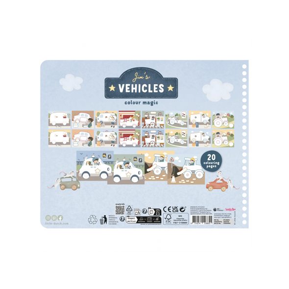 LITTLE DUTCH OMALOVÁNKY S PASTELKAMI DOPRAVA JIM - LITTLE DUTCH - PRO DĚTI