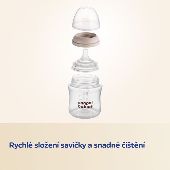 CANPOL BABIES LAHEV ANTIKOLIKOVÁ NATURAL SHAPE 150ML - KOJENECKÉ LAHVE - KRMENÍ