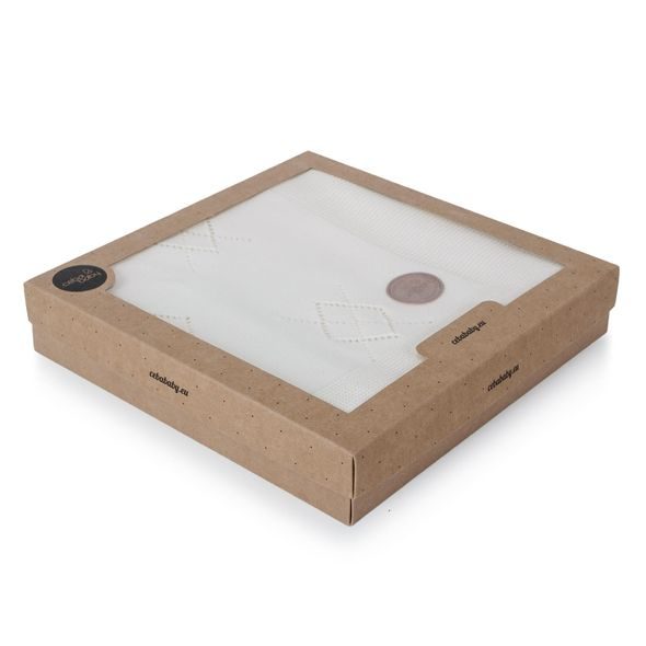 CEBA BABY PLETENÁ DEKA V DÁRKOVÉM BALENÍ (90X90) ROZETY - DĚTSKÉ DEKY PRO MIMINKA - SPINKÁNÍ