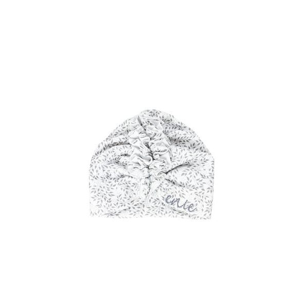 ENIE BABY TURBAN - DĚTSKÁ ČEPICE 0-3M GREY LEAVES - ČEPIČKY A KLOBOUČKY - PRO DĚTI
