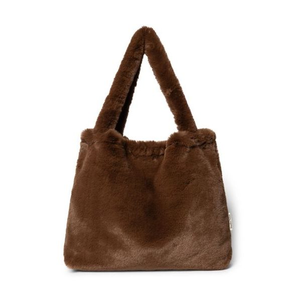 STUDIO NOOS FAUX FUR MOM BAG BROWN - ORGANIZÉRY A KOŠÍKY - KOČÁRKY A PŘÍSLUŠENSTVÍ