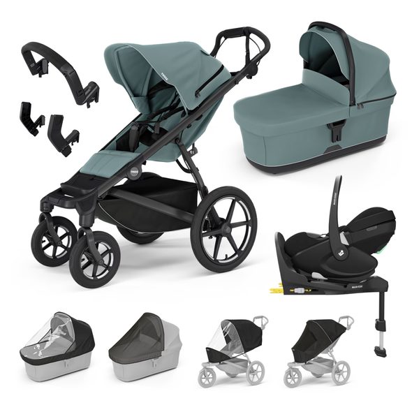 THULE TROJKOMBINACE 10V1 URBAN GLIDE 4-WHEEL + BASSINET + PŘÍSLUŠENSTVÍ 2024 + MAXI-COSI PEBBLE 360 PRO² + ZÁKLADNA FAMILYFIX 360 PRO - KOMBINACE S PŘÍSLUŠENSTVÍM - KOČÁRKY A PŘÍSLUŠENSTVÍ