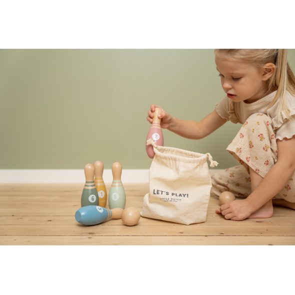 LITTLE DUTCH BOWLING DŘEVĚNÝ - MOTORICKÉ A HRY - PRO DĚTI