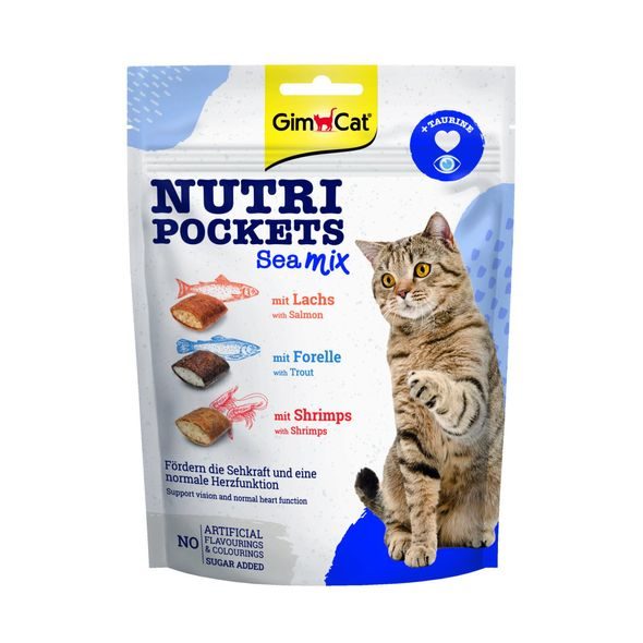 GIMBORN GIMCAT NUTRI POCKETS SEAMIX 150 G - DENTÁLNÍ PAMLSKY PRO KOČKY - CHOVATELSKÉ POTŘEBY MALVÍKZOO