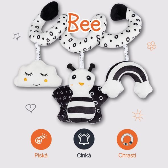 ZOPA SENZORICKÁ AKTIVITY HRAZDA - SPIRÁLY NA POSTÝLKU / AUTOSEDAČKU - PRO DĚTI