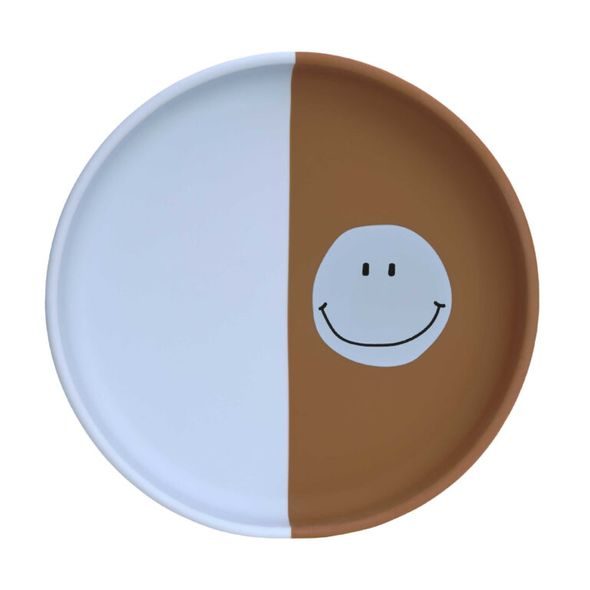LÄSSIG PLATE SILICONE HAPPY RASCALS SMILE SKY BLUE - MISKY, TALÍŘKY A PODLOŽKY - KRMENÍ