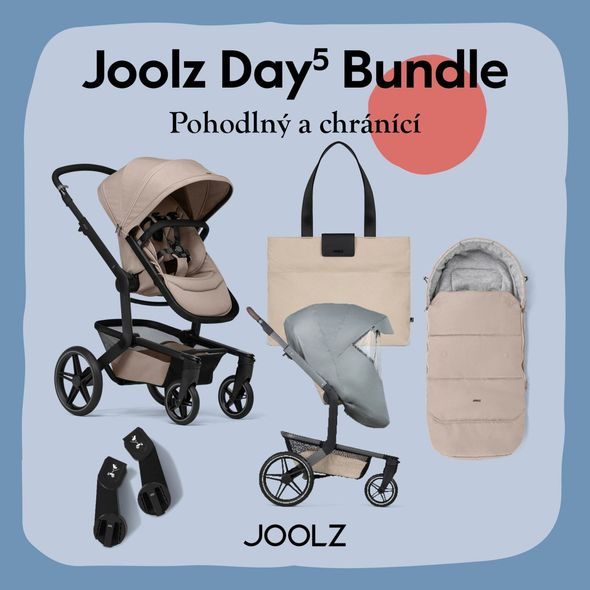 JOOLZ DAY5 KOMPLETNÍ SET 2025 + ADAPTÉRY + TAŠKA + FUSAK + PLÁŠTĚNKA - DVOJKOMBINACE - KOČÁRKY A PŘÍSLUŠENSTVÍ