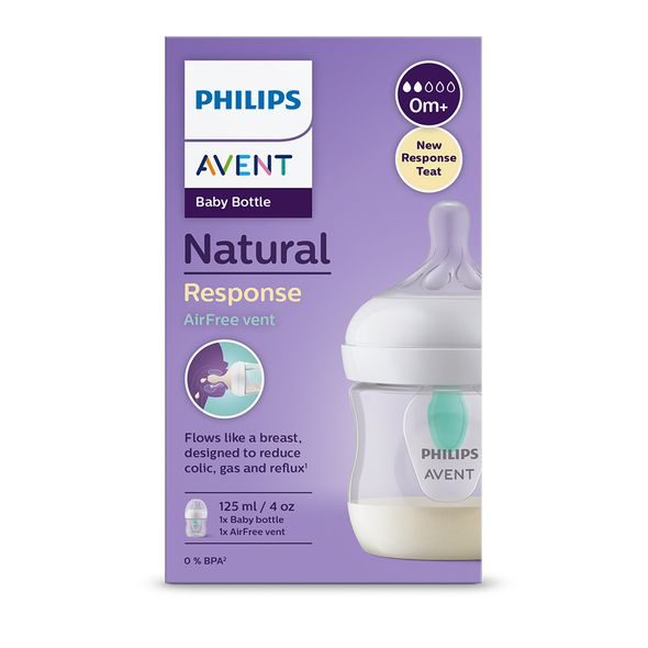 PHILIPS AVENT LÁHEV NATURAL RESPONSE S VENTILEM AIRFREE 125 ML, 0M+ - KOJENECKÉ LAHVE - KRMENÍ