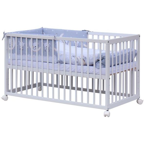 SCARLETT POSTÝLKA 120X60CM S KOMPLETNÍ VÝBAVOU TORO ŠEDÁ - DŘEVĚNÉ POSTÝLKY - SPINKÁNÍ