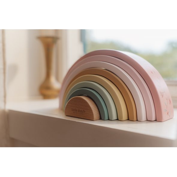 LITTLE DUTCH SKLÁDAČKA DŘEVĚNÁ DUHA FAIRY GARDEN - MOTORICKÉ A HRY - PRO DĚTI