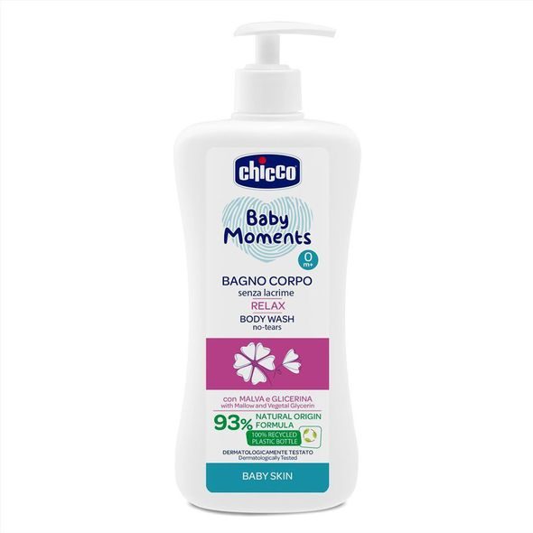 CHICCO ŠAMPON NA TĚLO S DÁVKOVAČEM BABY MOMENTS 500ML - ŠAMPÓNY, KOZMETIKA - KOUPÁNÍ A ZDRAVÍ