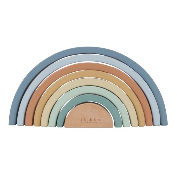 LITTLE DUTCH SKLÁDAČKA DŘEVĚNÁ DUHA FOREST FRIENDS - MOTORICKÉ A HRY - PRO DĚTI