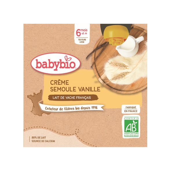 BABYBIO KRÉM VANILKA KRUPIČKA 4X85 G - OVOCE/DEZERTY - KRMENÍ