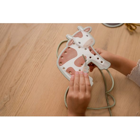 LITTLE DUTCH ŠNĚROVACÍ KARTY FARMA - NAVLÉKÁNÍ - PRO DĚTI