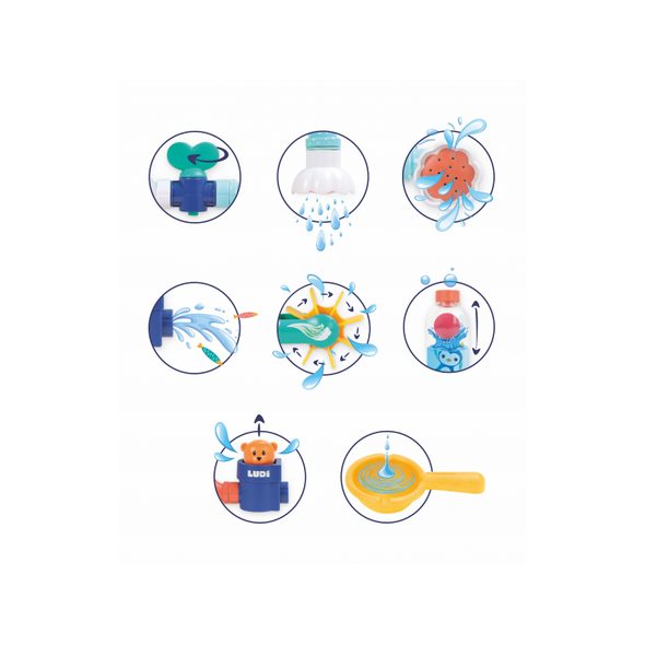 LUDI VODNÍ MLÝNEK S POTRUBÍM MEDVÍDEK - HRAČKY DO VANY - PRO DĚTI