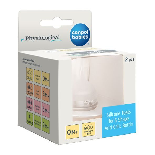 CANPOL BABIES SAVIČKA SILIKONOVÁ K LAHVI S-SHAPE 0M+ 2KS MINI - SAVIČKY A PÍTKA - KRMENÍ