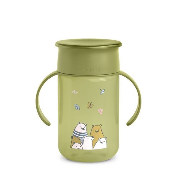 SUAVINEX 360° HRNÍČEK NA UČENÍ BEAR ZELENA - DĚTSKÉ HRNEČKY - KRMENÍ