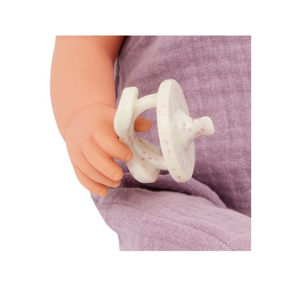 LULLA BABY PANENKA 35 CM V OVERALU S ČELENKOU LILA - PANENKY - PRO DĚTI