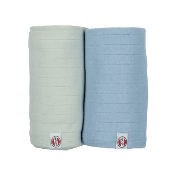 LODGER SWADDLER SOLID 2BALENÍ 110 X 110 CM PEPPERMINT/BLUE FOGG - ZAVINOVACÍ PLENY / OSUŠKY VELKÉ - PŘEBALOVÁNÍ