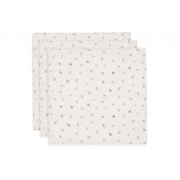 JOLLEIN PLENY 3 KS 70X70 CM ANIMAL FRIENDS - LÁTKOVÉ PLENY SKLÁDANÉ - PŘEBALOVÁNÍ