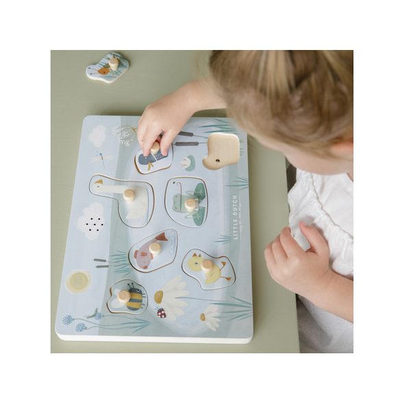 LITTLE DUTCH VKLÁDACÍ PUZZLE SE ZVUKEM DŘEVĚNÉ HUSA - LITTLE DUTCH - PRO DĚTI